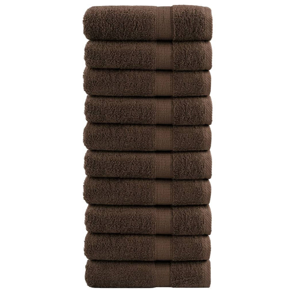 Premium Handtücher SOLUND 10 Stk. Braun 50x100 cm 600 g/m²