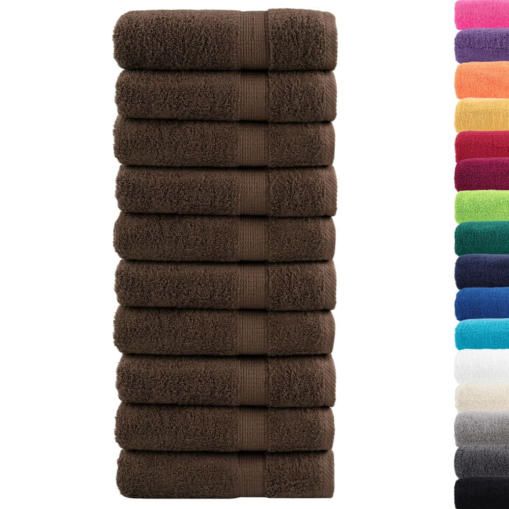 Premium Handtücher SOLUND 10 Stk. Braun 50x100 cm 600 g/m²