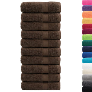 Premium Handtücher SOLUND 10 Stk. Braun 50x100 cm 600 g/m²