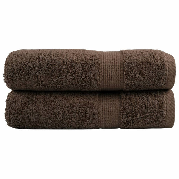 Premium Duschtücher SOLUND 2 Stk. Braun 70x140 cm 600 g/m²