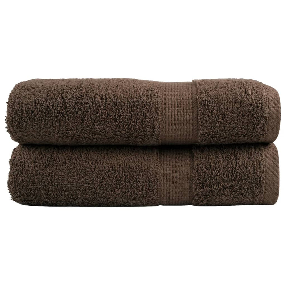 Premium Badetücher SOLUND 2 Stk. Braun 100x150 cm 600 g/m²