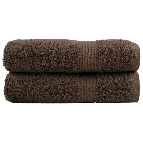 Premium Badetücher SOLUND 2 Stk. Braun 100x150 cm 600 g/m²