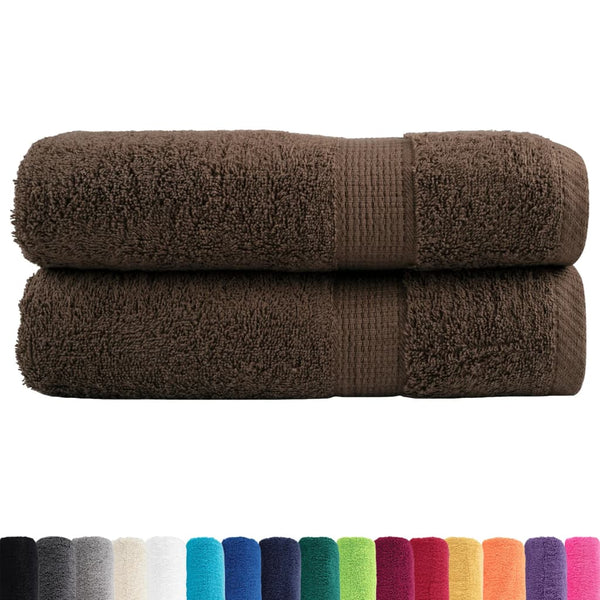 Premium Badetücher SOLUND 2 Stk. Braun 100x150 cm 600 g/m²