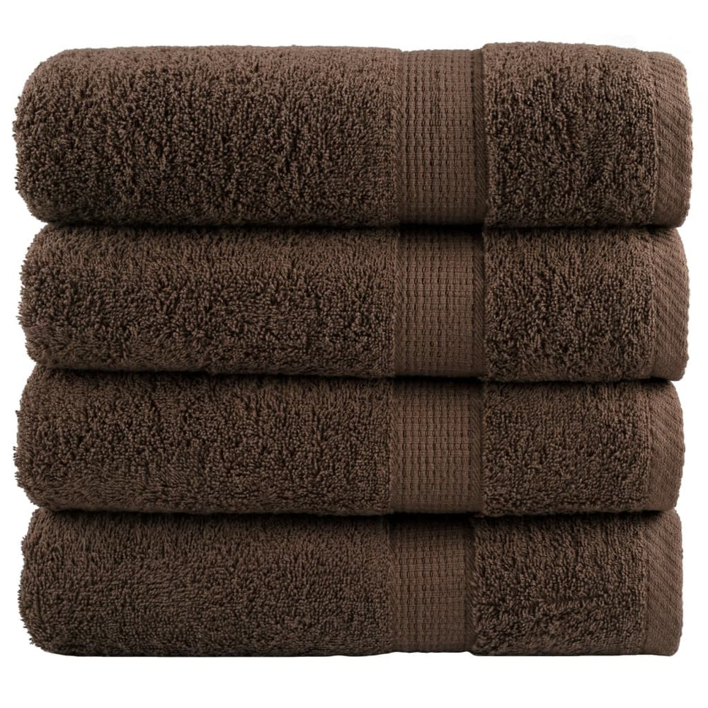 Premium Badetücher SOLUND 4 Stk. Braun 100x150 cm 600 g/m²