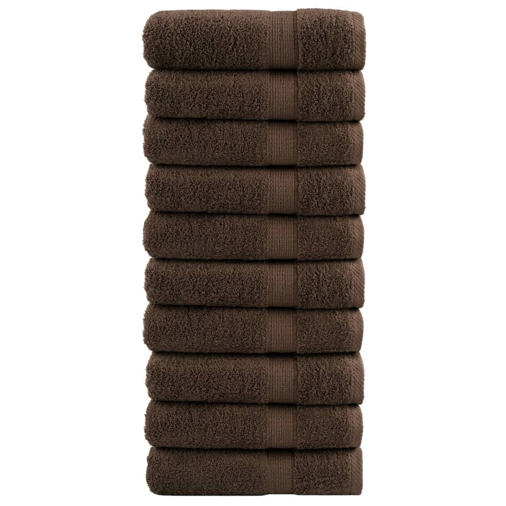 Premium Badetücher SOLUND 10 Stk. Braun 100x150 cm 600 g/m²