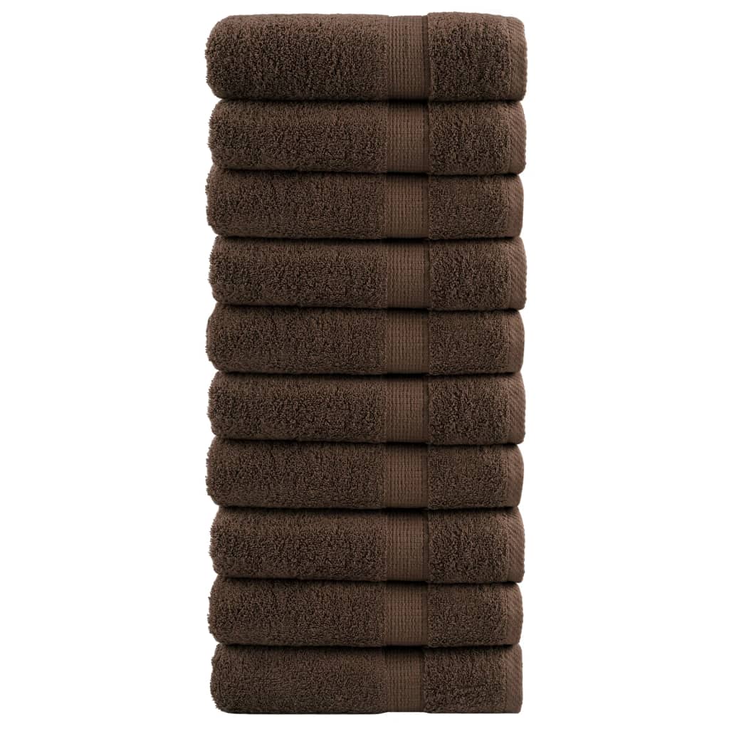 Premium Badetücher SOLUND 10 Stk. Braun 100x150 cm 600 g/m²