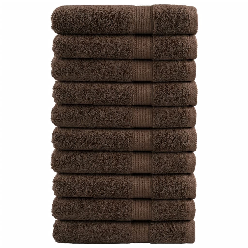 Premium Saunatücher SOLUND 10 Stk. Braun 80x200 cm 600 g/m²