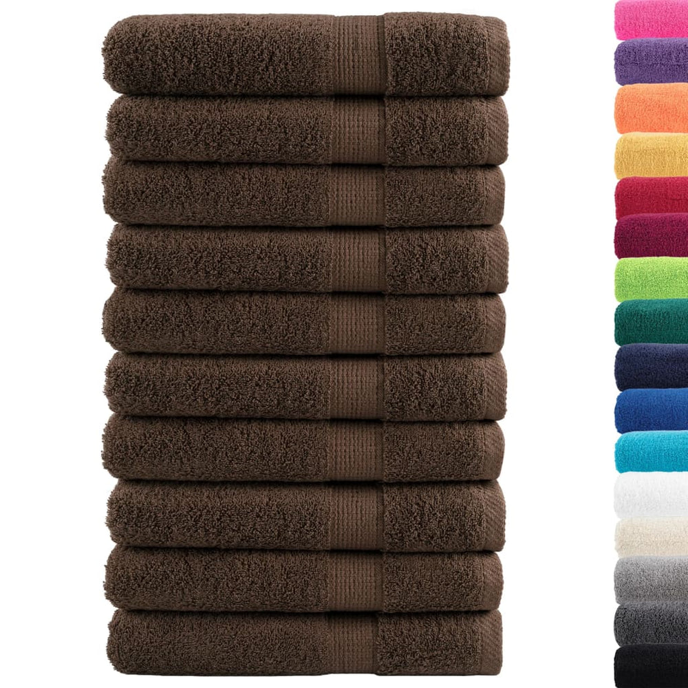 Premium Saunatücher SOLUND 10 Stk. Braun 80x200 cm 600 g/m²