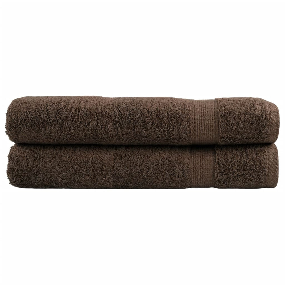 Premium Handtücher SOLUND 2 Stk. Braun 100x200 cm 600 g/m²