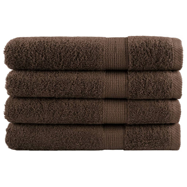 Premium Handtücher SOLUND 4 Stk. Braun 100x200 cm 600 g/m²