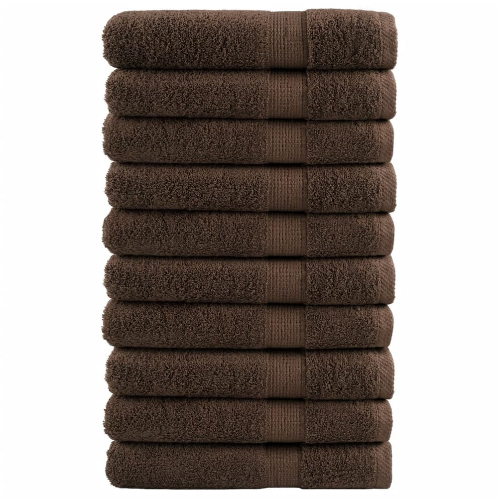 Premium Handtücher SOLUND 10 Stk. Braun 100x200 cm 600 g/m²