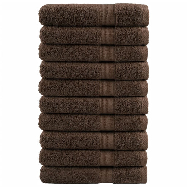 Premium Handtücher SOLUND 10 Stk. Braun 100x200 cm 600 g/m²