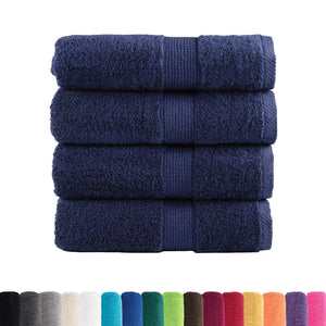 vidaXL Serviettes d'invité haut de gamme SOLUND 4 pcs Bleu marine 30x50 cm 600 g/m²