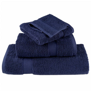 vidaXL Serviettes d'invité haut de gamme SOLUND 4 pcs Bleu marine 30x50 cm 600 g/m²