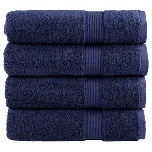 vidaXL Serviettes de toilette Premium SOLUND 4 pcs Bleu marine 50x100 cm 600 g/m²