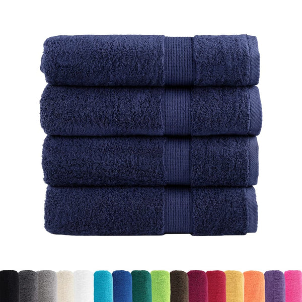 vidaXL Serviettes de toilette Premium SOLUND 4 pcs Bleu marine 50x100 cm 600 g/m²