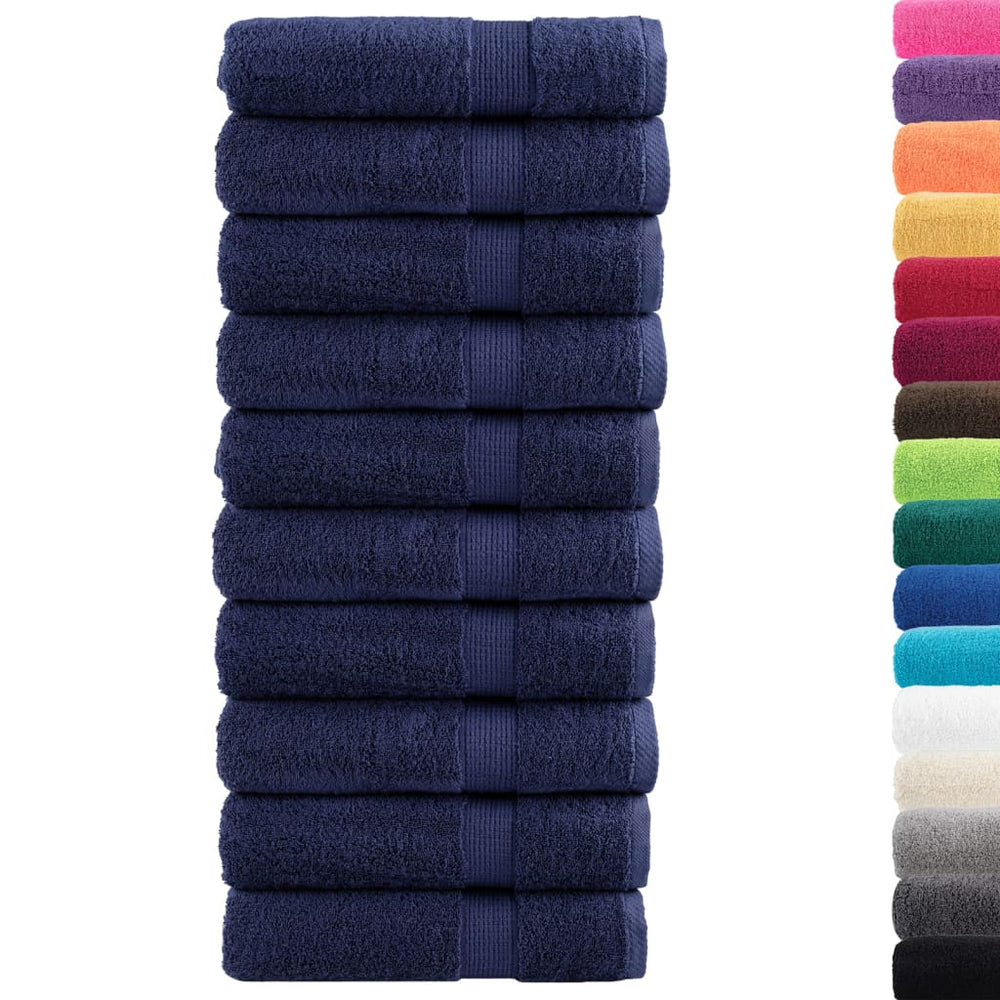 Premium Handtücher SOLUND 10 Stk. Marineblau 50x100 cm 600 g/m²