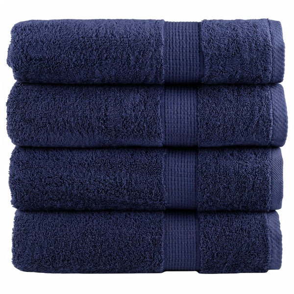 Premium Duschtücher SOLUND 4 Stk. Marineblau 70x140 cm 600 g/m²