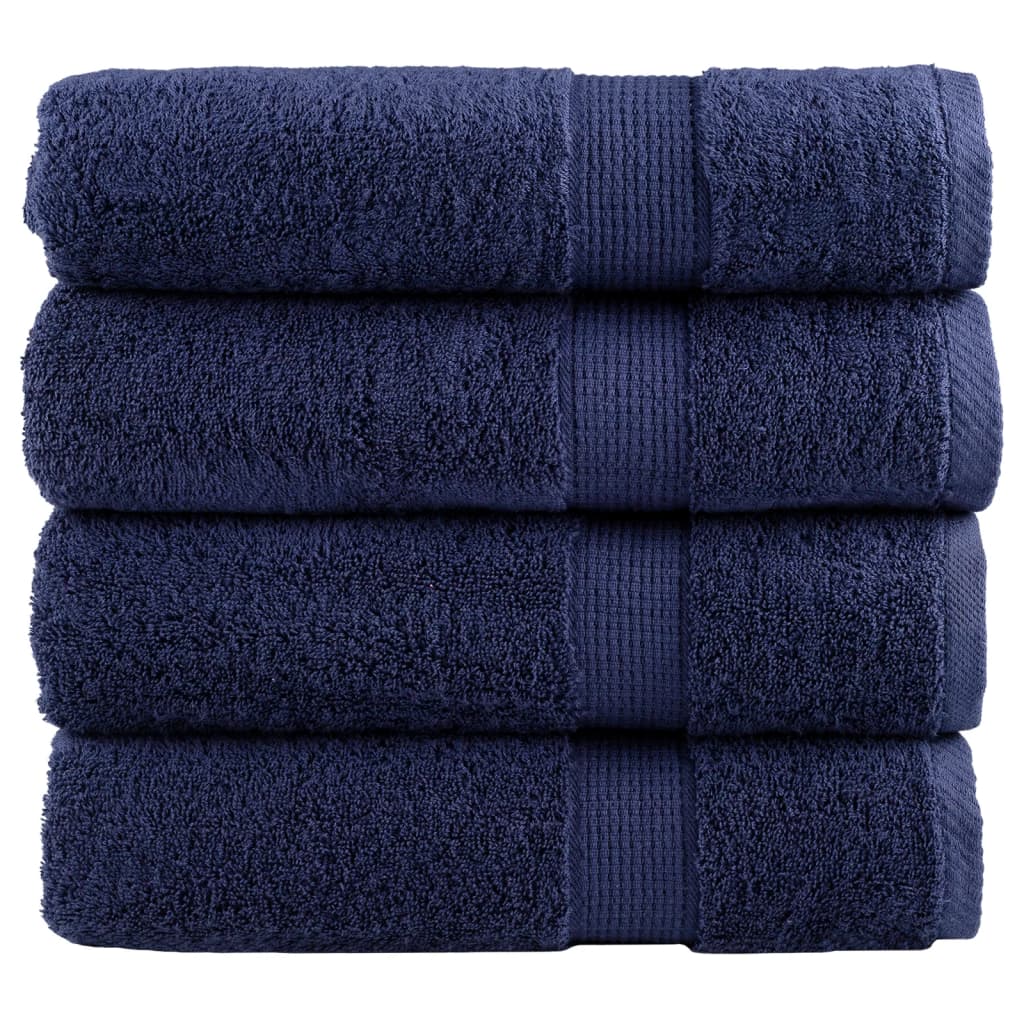Premium Badetücher SOLUND 4 Stk. Marineblau 100x150 cm 600 g/m²