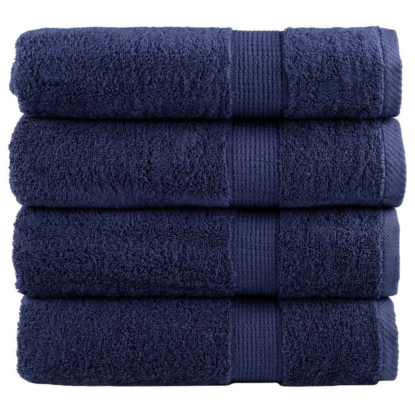 Premium Badetücher SOLUND 4 Stk. Marineblau 100x150 cm 600 g/m²