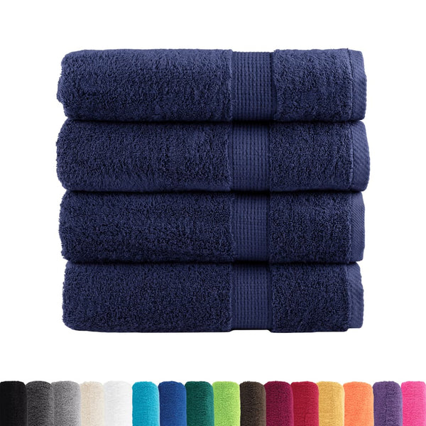 Premium Badetücher SOLUND 4 Stk. Marineblau 100x150 cm 600 g/m²