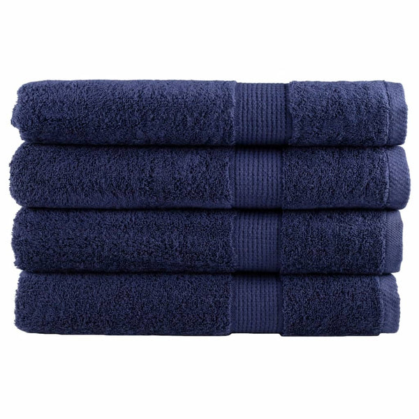 Premium Handtücher SOLUND 4 Stk. Marineblau 100x200 cm 600 g/m²