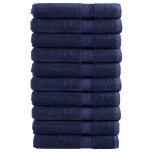 Premium Handtücher SOLUND 10 Stk. Marineblau 100x200 cm 600 g/m²