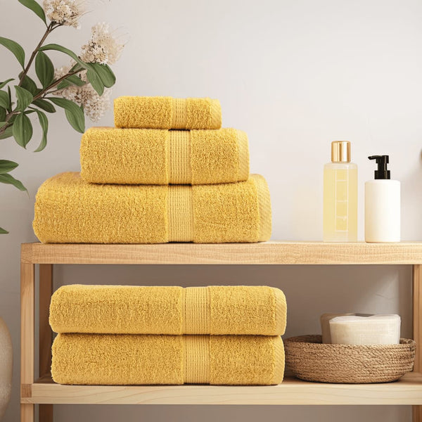Premium Gästetücher SOLUND 4 Stk. Gold 30x50 cm 600 g/m²