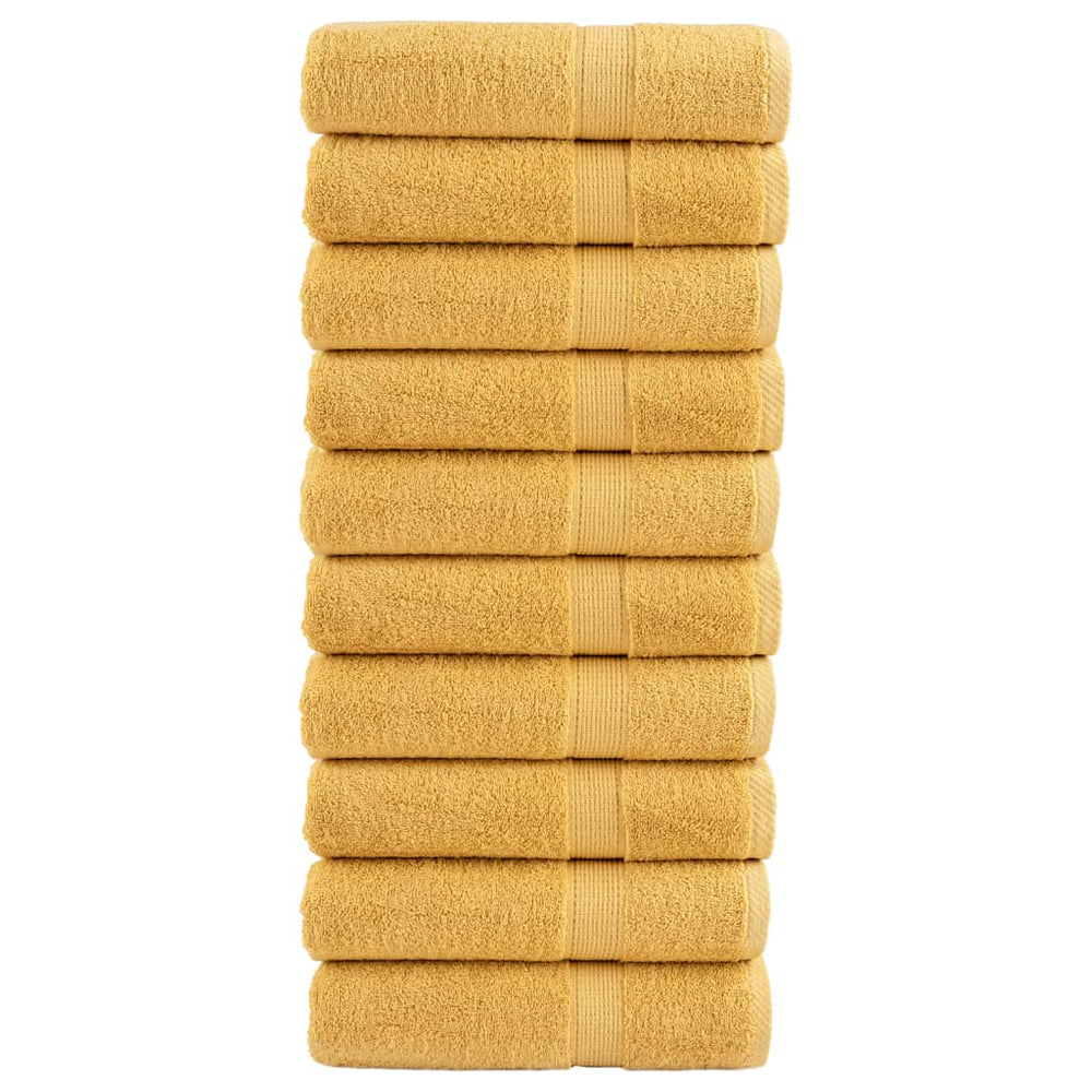 Premium Handtücher SOLUND 10 Stk. Gold 50x100 cm 600 g/m²