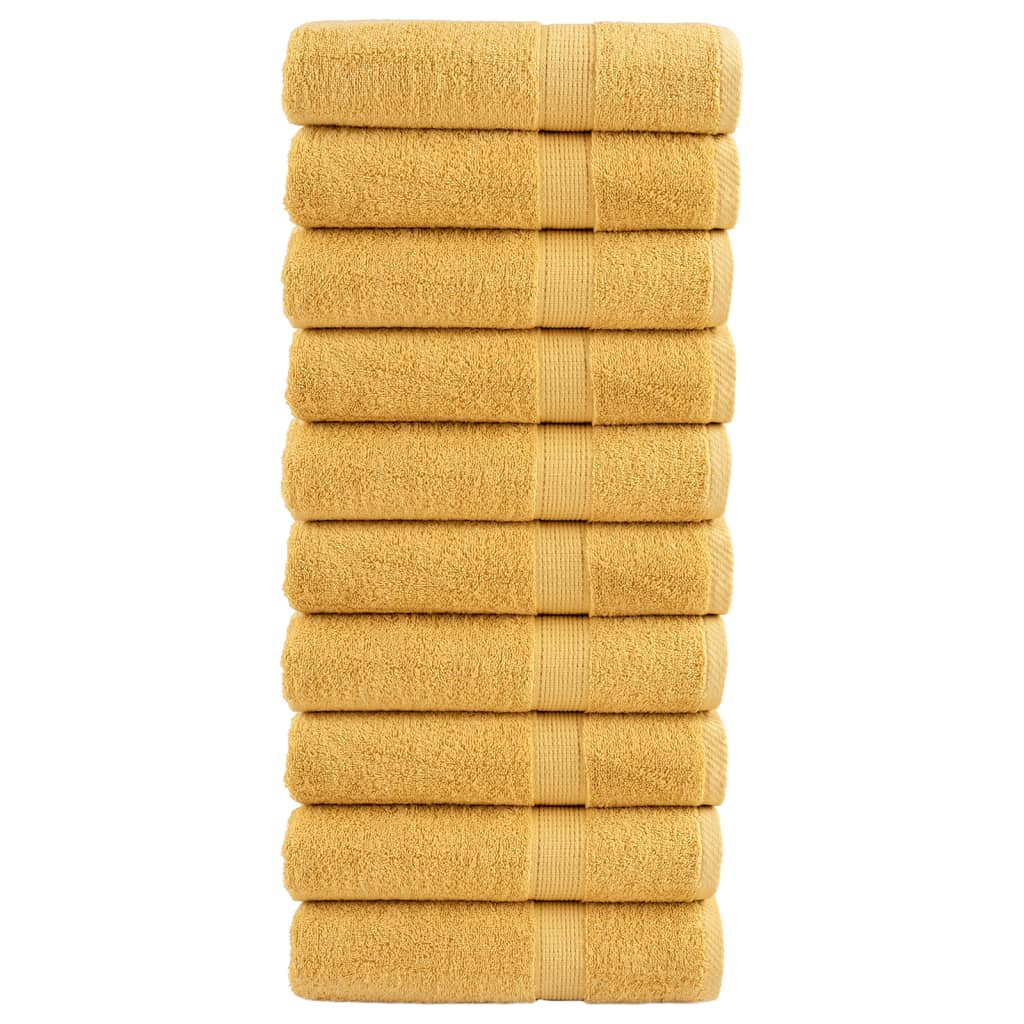 Premium Handtücher SOLUND 10 Stk. Gold 50x100 cm 600 g/m²