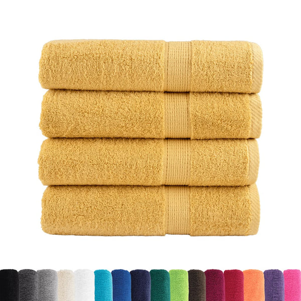 Premium Duschtücher SOLUND 4 Stk. Gold 70x140 cm 600 g/m²