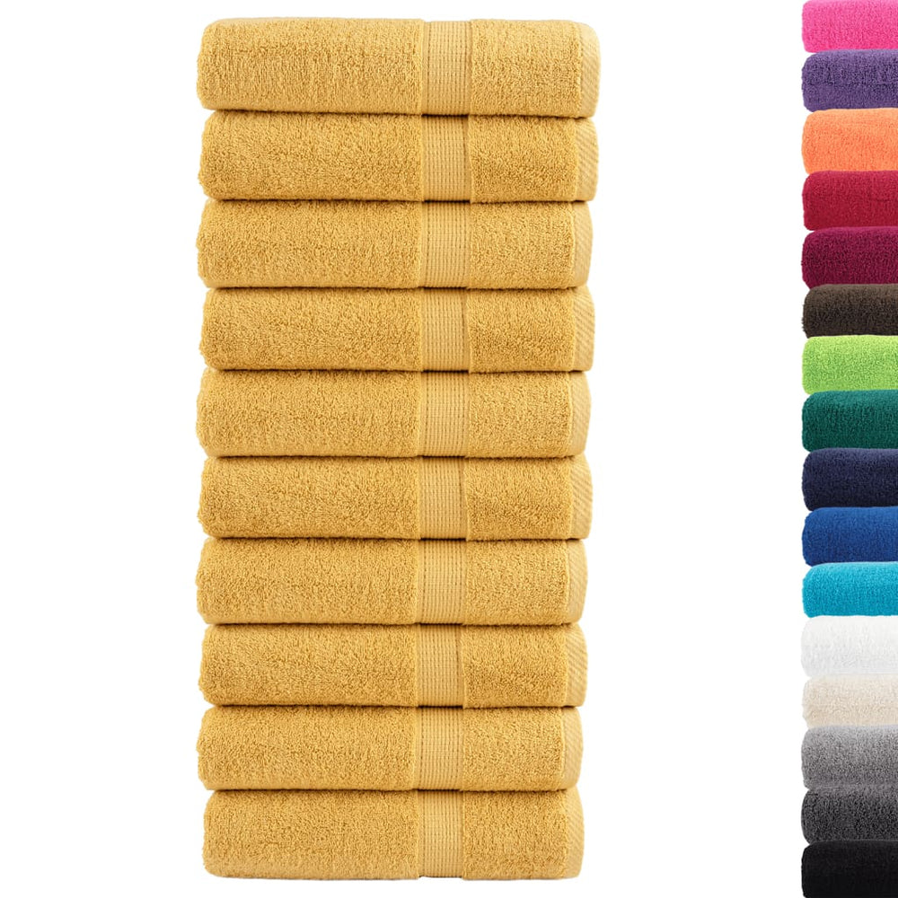 Premium Duschtücher SOLUND 10 Stk. Gold 70x140 cm 600 g/m²