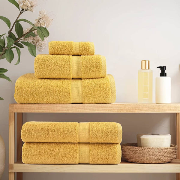 Premium Badetücher SOLUND 4 Stk. Gold 100x150 cm 600 g/m²