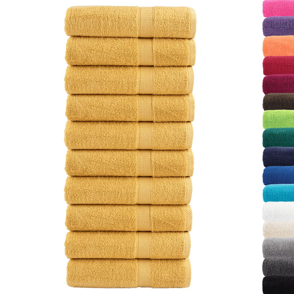 Premium Badetücher SOLUND 10 Stk. Gold 100x150 cm 600 g/m²