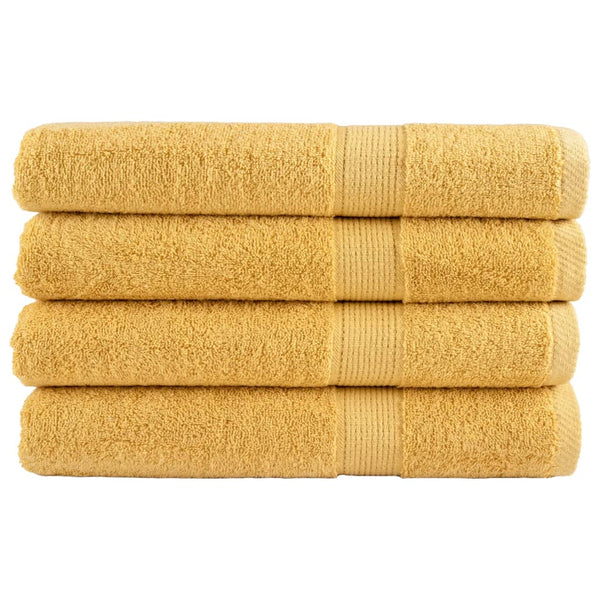 Premium Saunatücher SOLUND 4 Stk. Gold 80x200 cm 600 g/m²