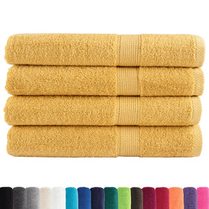 Premium Saunatücher SOLUND 4 Stk. Gold 80x200 cm 600 g/m²