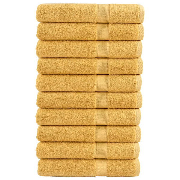 Premium Saunatücher SOLUND 10 Stk. Gold 80x200 cm 600 g/m²