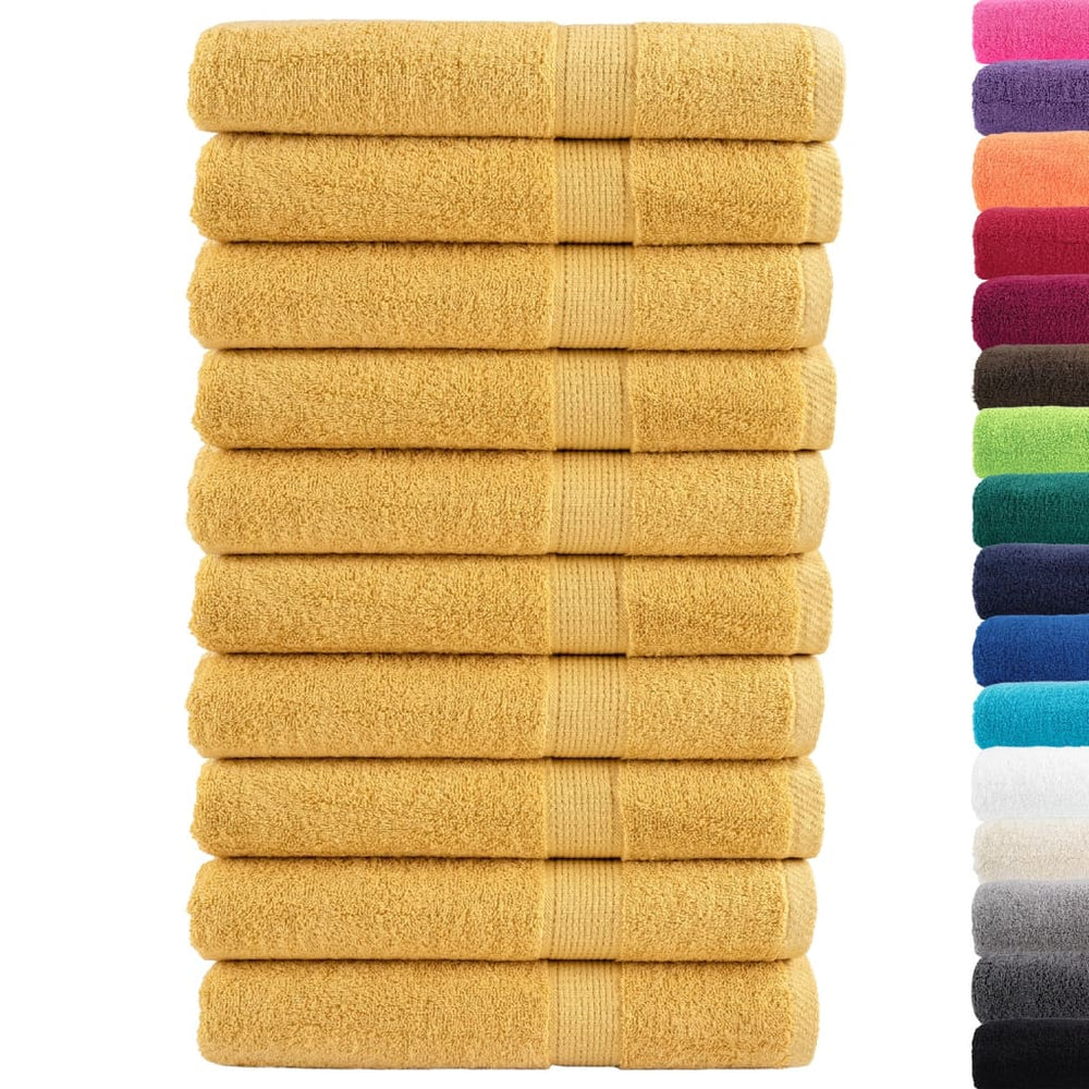 Premium Saunatücher SOLUND 10 Stk. Gold 80x200 cm 600 g/m²