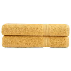 Premium Handtücher SOLUND 2 Stk. Gold 100x200 cm 600 g/m²