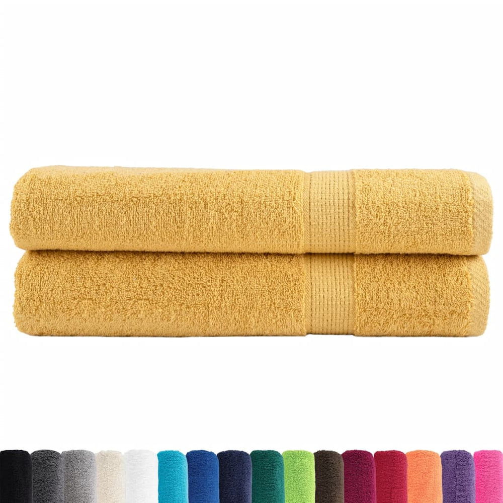 Premium Handtücher SOLUND 2 Stk. Gold 100x200 cm 600 g/m²