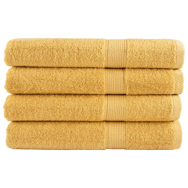 Premium Handtücher SOLUND 4 Stk. Gold 100x200 cm 600 g/m²