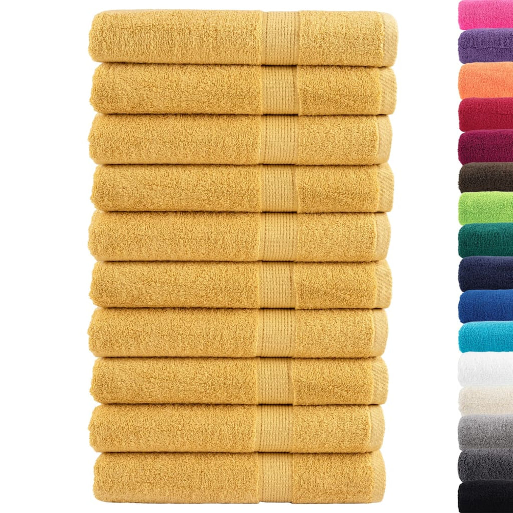 Premium Handtücher SOLUND 10 Stk. Gold 100x200 cm 600 g/m²