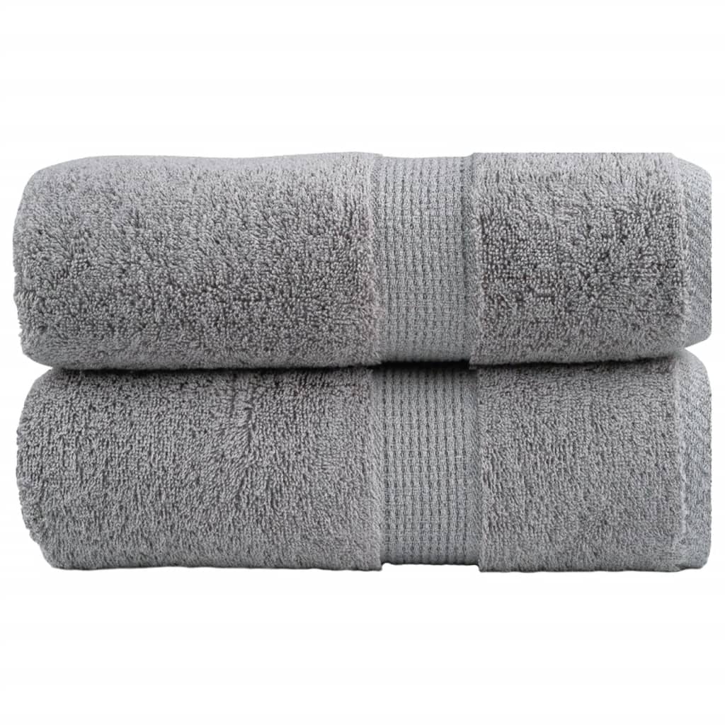 Premium-Waschtücher SOLUND 2 Stk. Grau 30x30 cm 600 g/m²