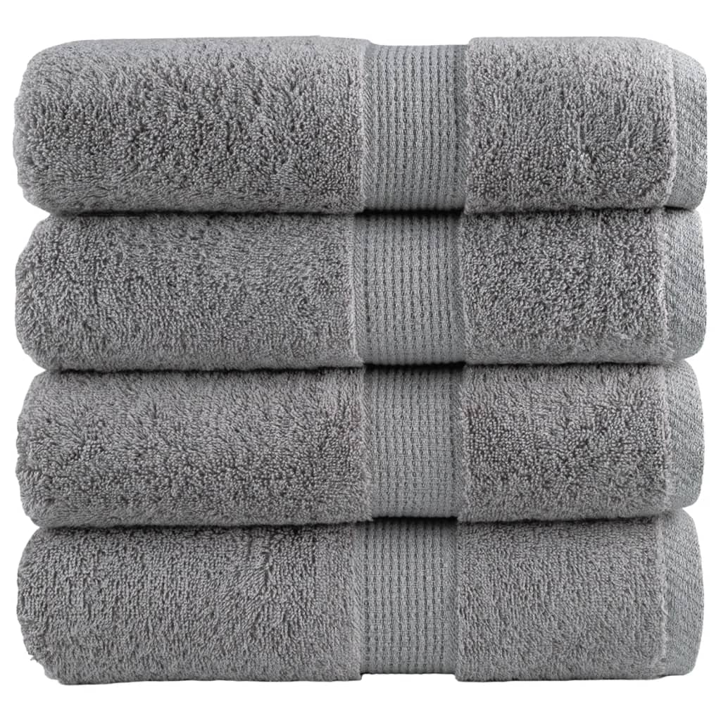 Premium Gästetücher SOLUND 4 Stk. Grau 30x50 cm 600 g/m²