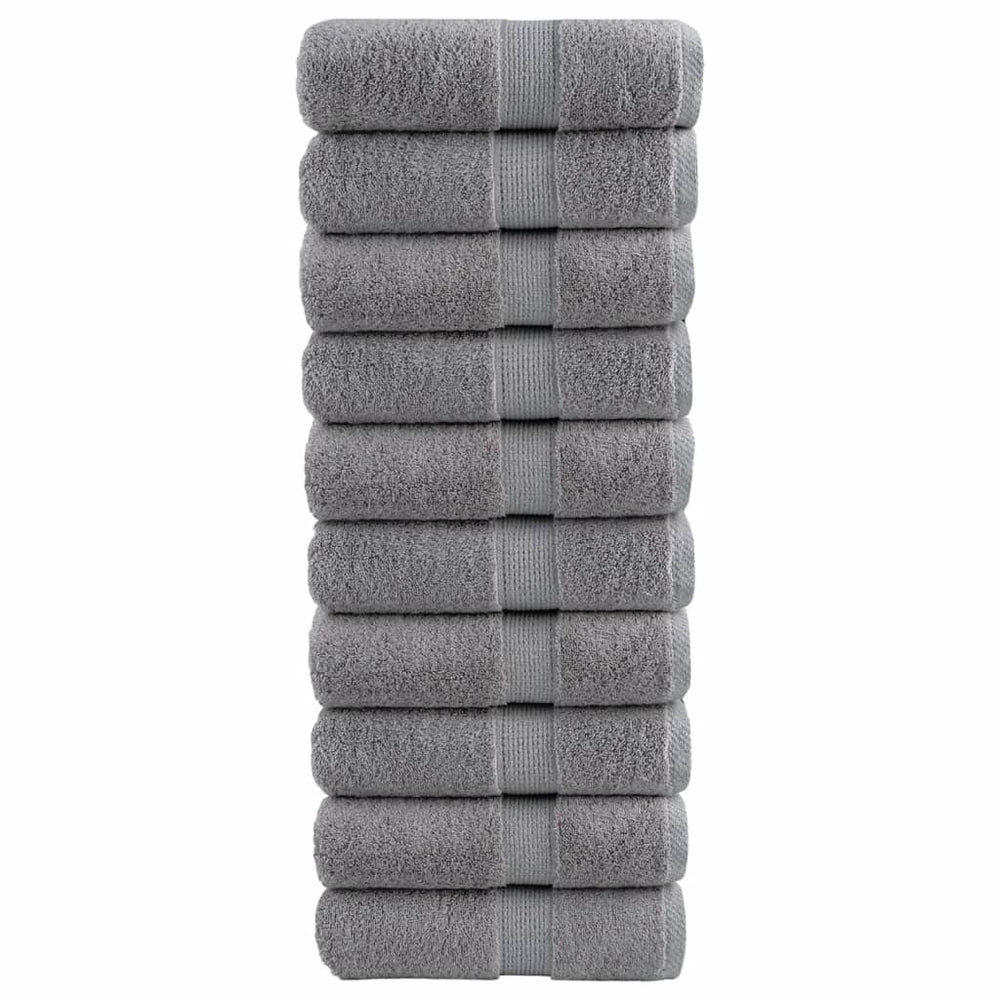 Premium Gästetücher SOLUND 10 Stk. Grau 30x50 cm 600 g/m²