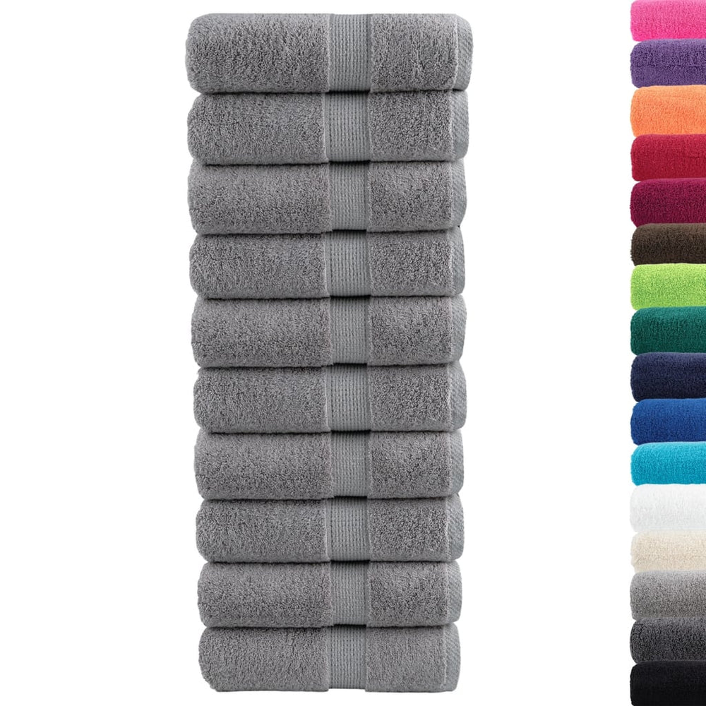 Premium Gästetücher SOLUND 10 Stk. Grau 30x50 cm 600 g/m²