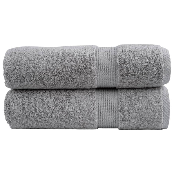 Premium Handtücher SOLUND 2 Stk. Grau 50x100 cm 600 g/m²
