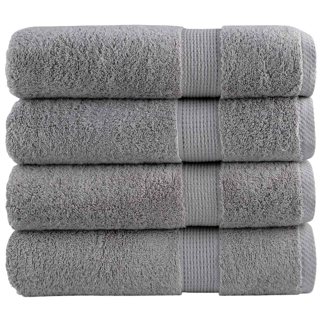 Premium Handtücher SOLUND 4 Stk. Grau 50x100 cm 600 g/m²