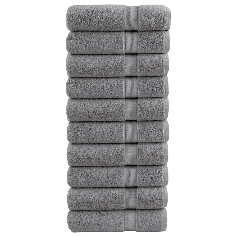 Premium Handtücher SOLUND 10 Stk. Grau 50x100 cm 600 g/m²