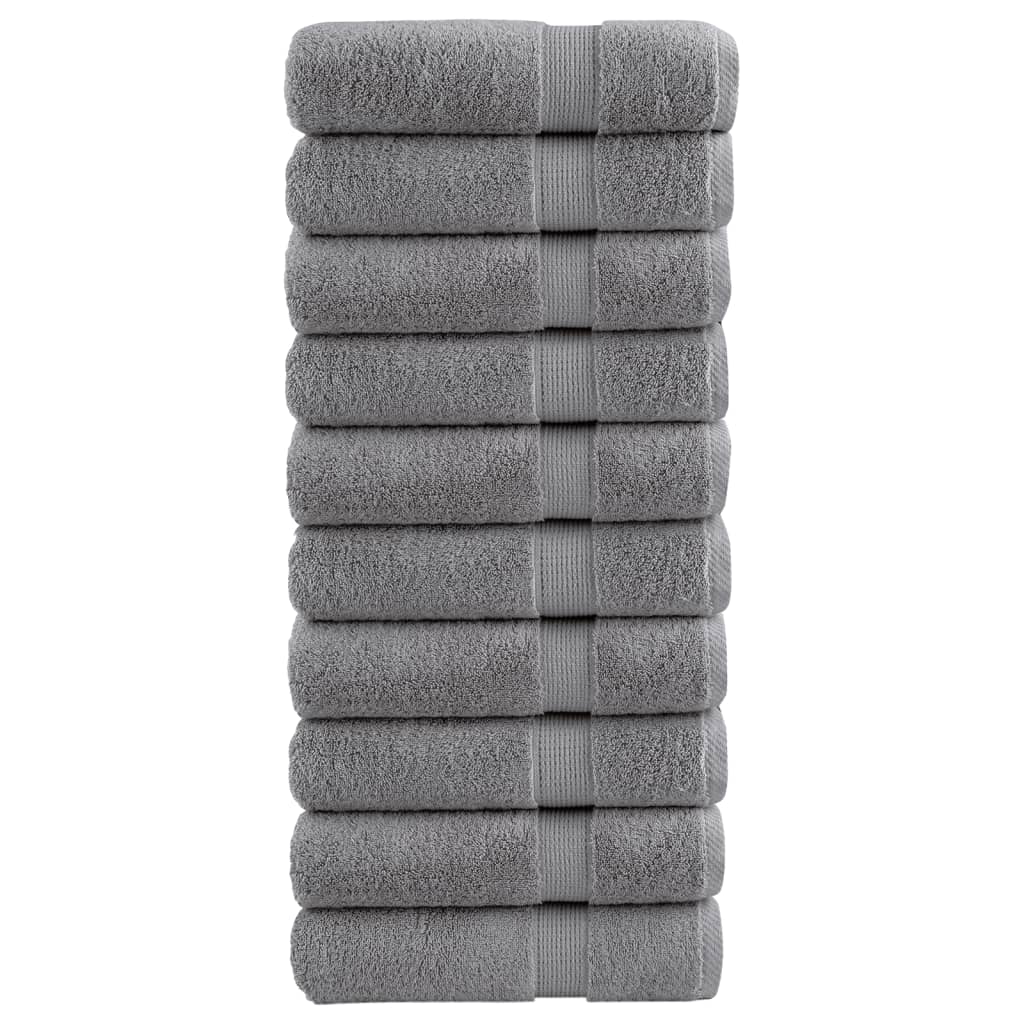 Premium Handtücher SOLUND 10 Stk. Grau 50x100 cm 600 g/m²